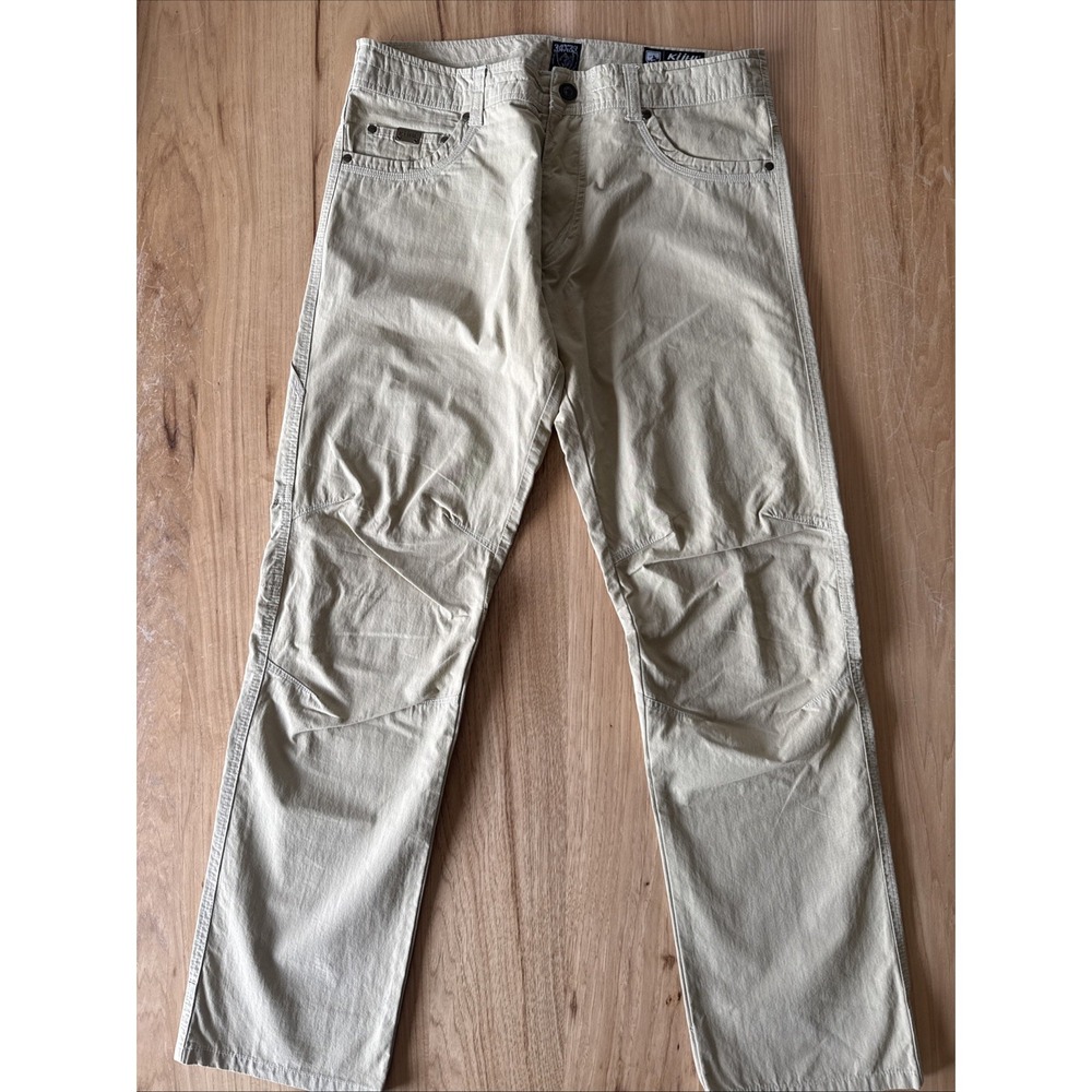 Kuhl Men's Beige Tan Revolvr Lean Vintage Patina Dye Pants - Size 34x32